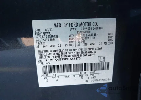 2023 Ford Edge Se z USA, uszkodzony, nr VIN 2FMPK4G95PBA47873